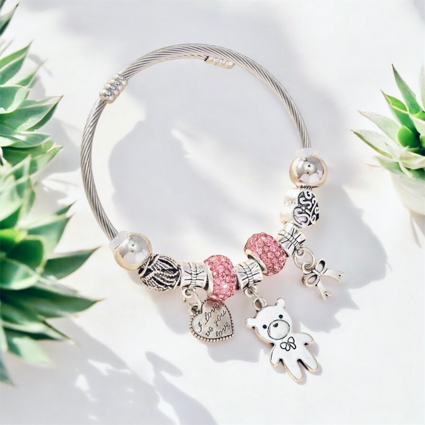 Teddy Charm Stretchable Bracelet