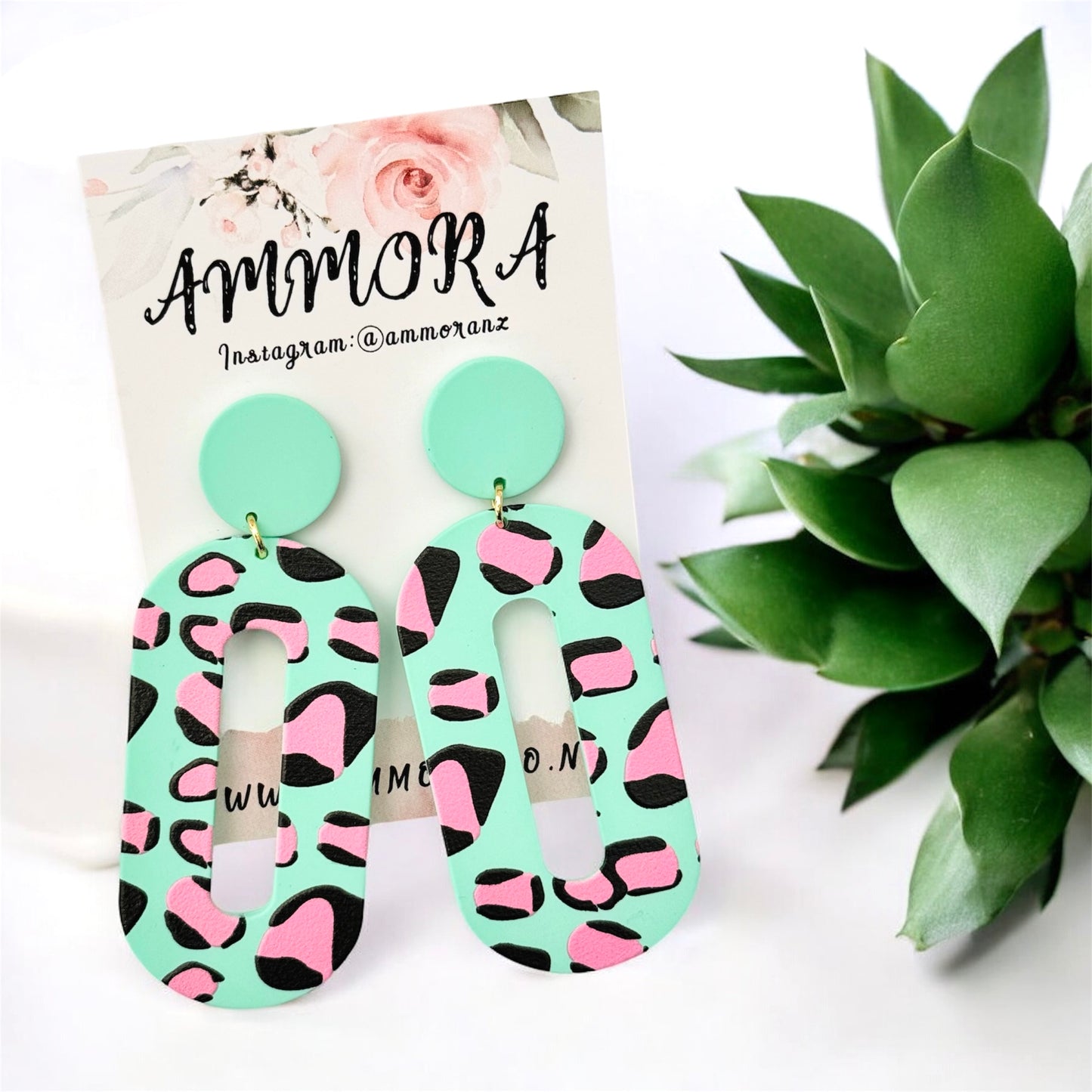 Colour Splash Leopard Pattern Dangle Earring