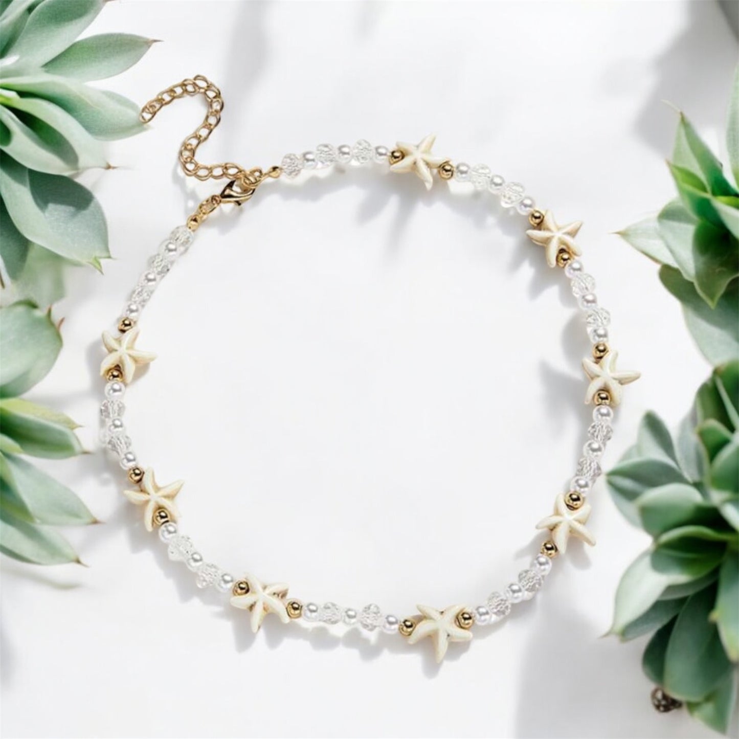 Pearl & Starfish Necklace - White