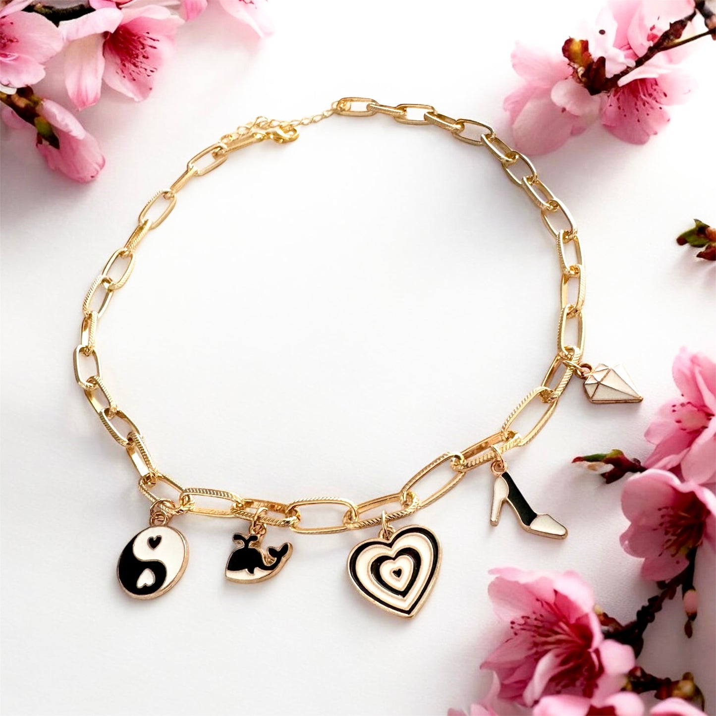 Black & White Charm Necklace