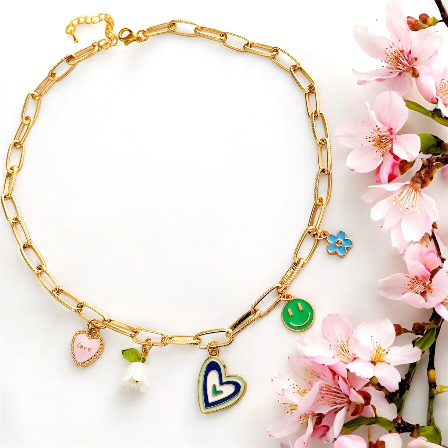 Love Smiley Charm Necklace