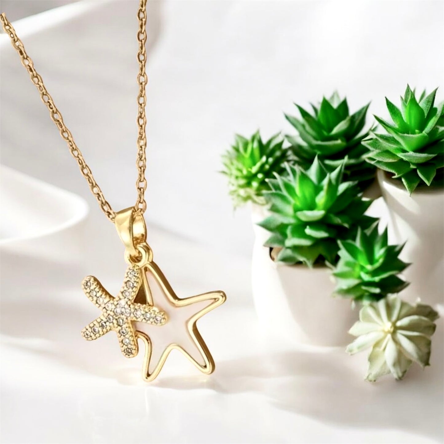 Double Starfish Necklace