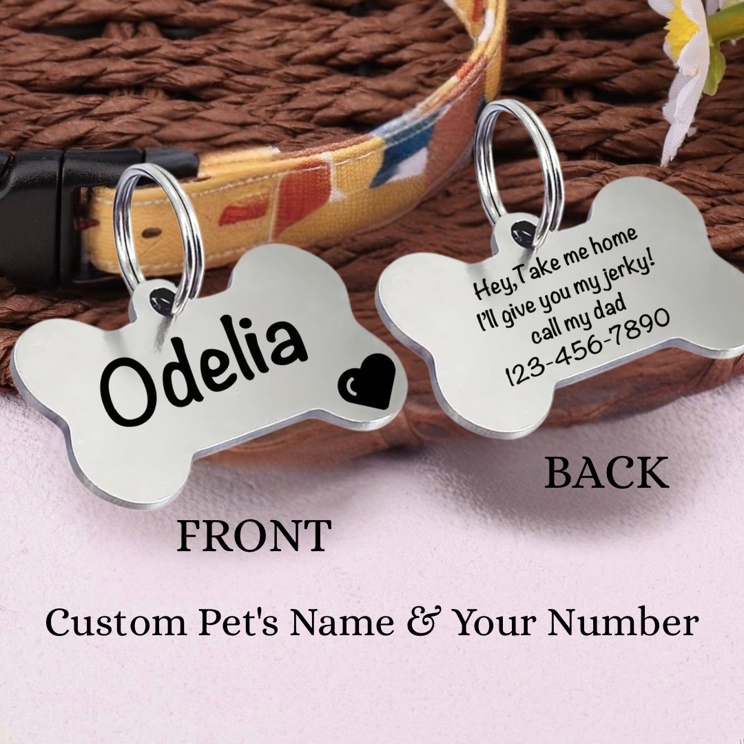 Bone Shaped Customised Dog/Cat Tag
