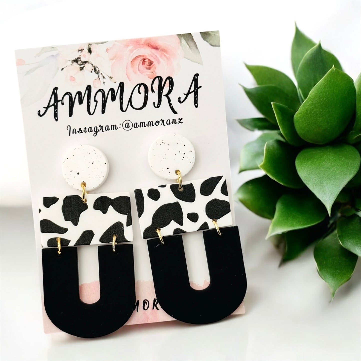 Cow Print Statement Earring