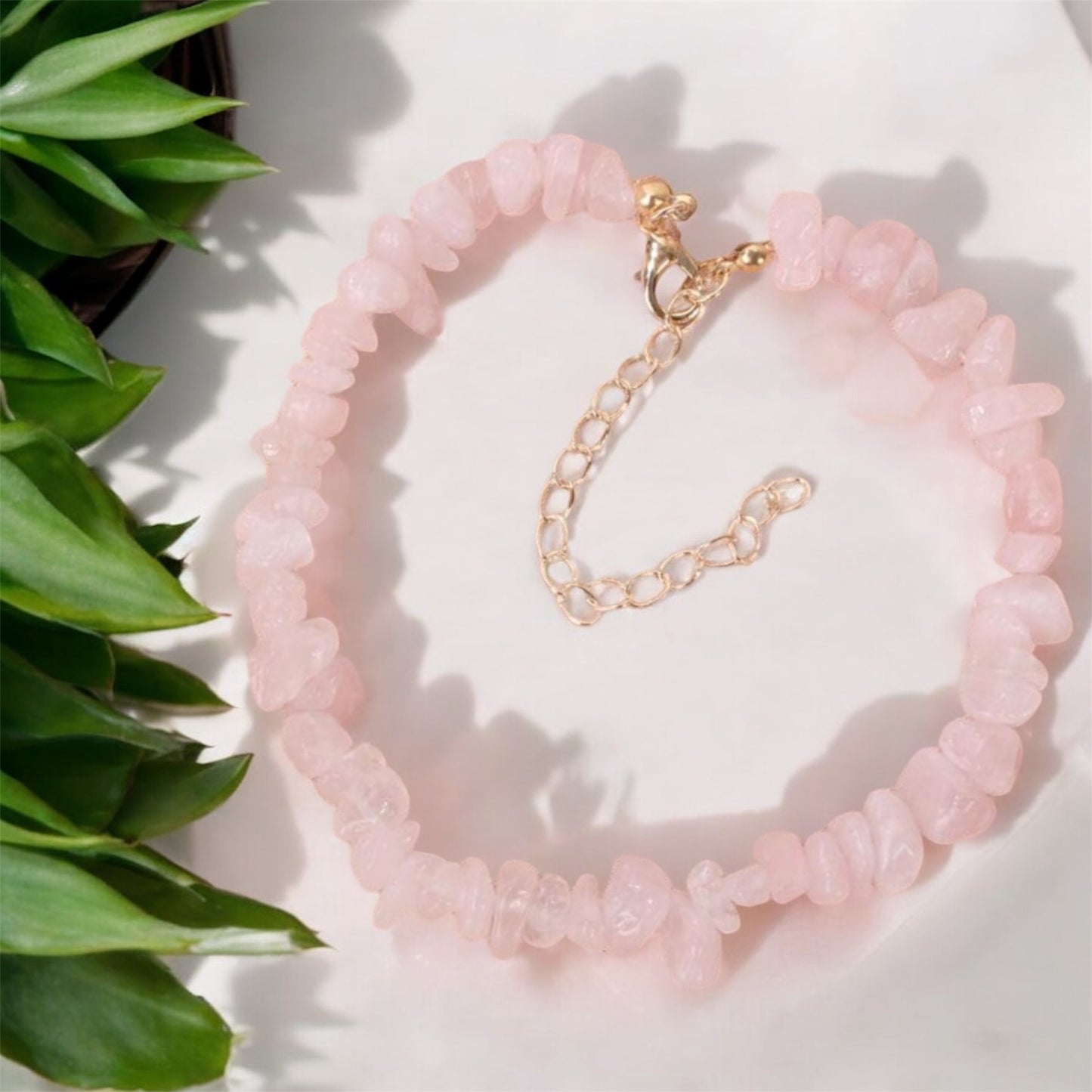 Rose Quartz Stone Anklet