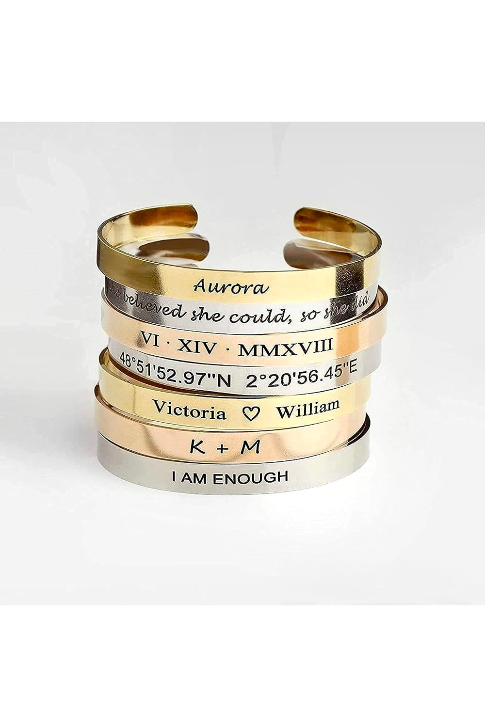 Customised Open Bangle Bracelet