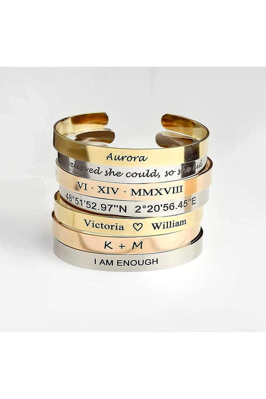 Customised Open Bangle Bracelet