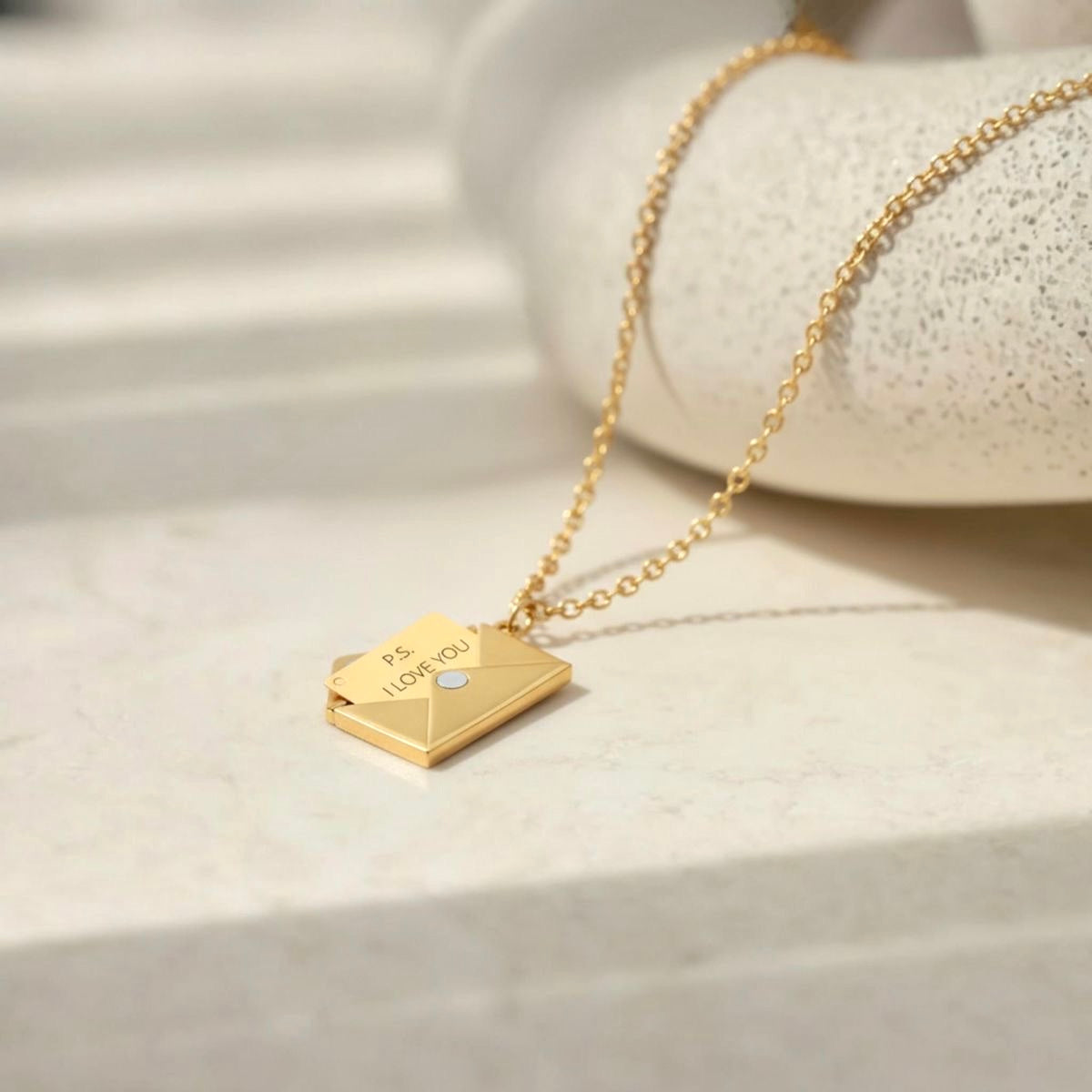 Customised Magnetic Open Envelope Pendant Necklace