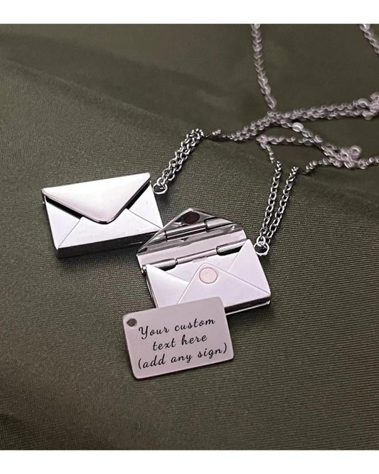 Customised Magnetic Open Envelope Pendant Necklace