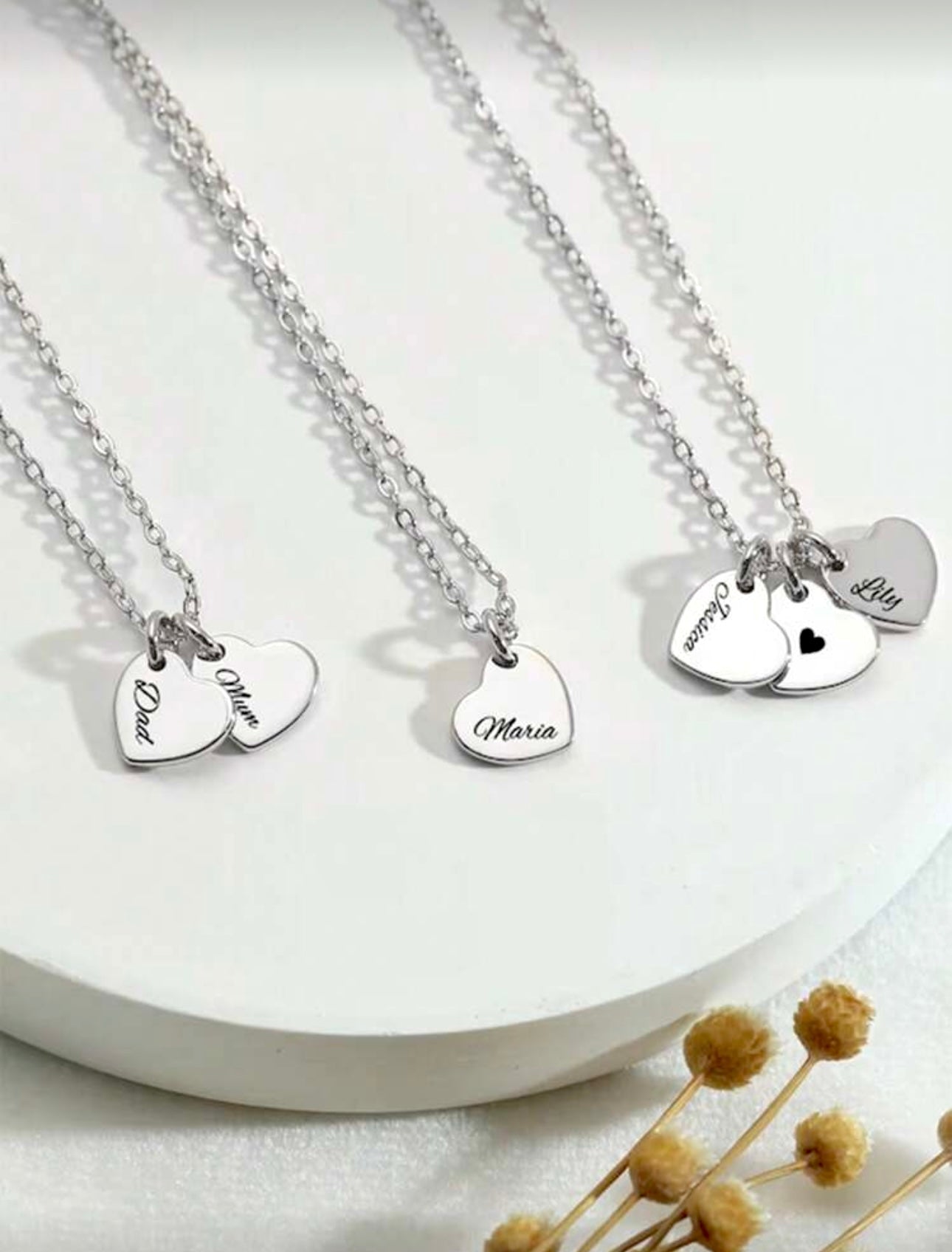 Customised Heart Charm Necklace