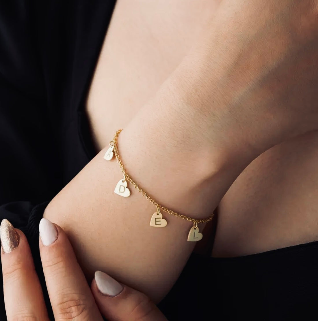 Customised Heart Charm Bracelet