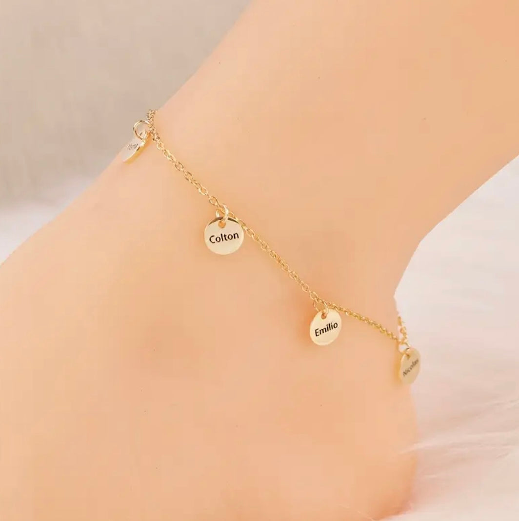 Customised Round Charm Anklet