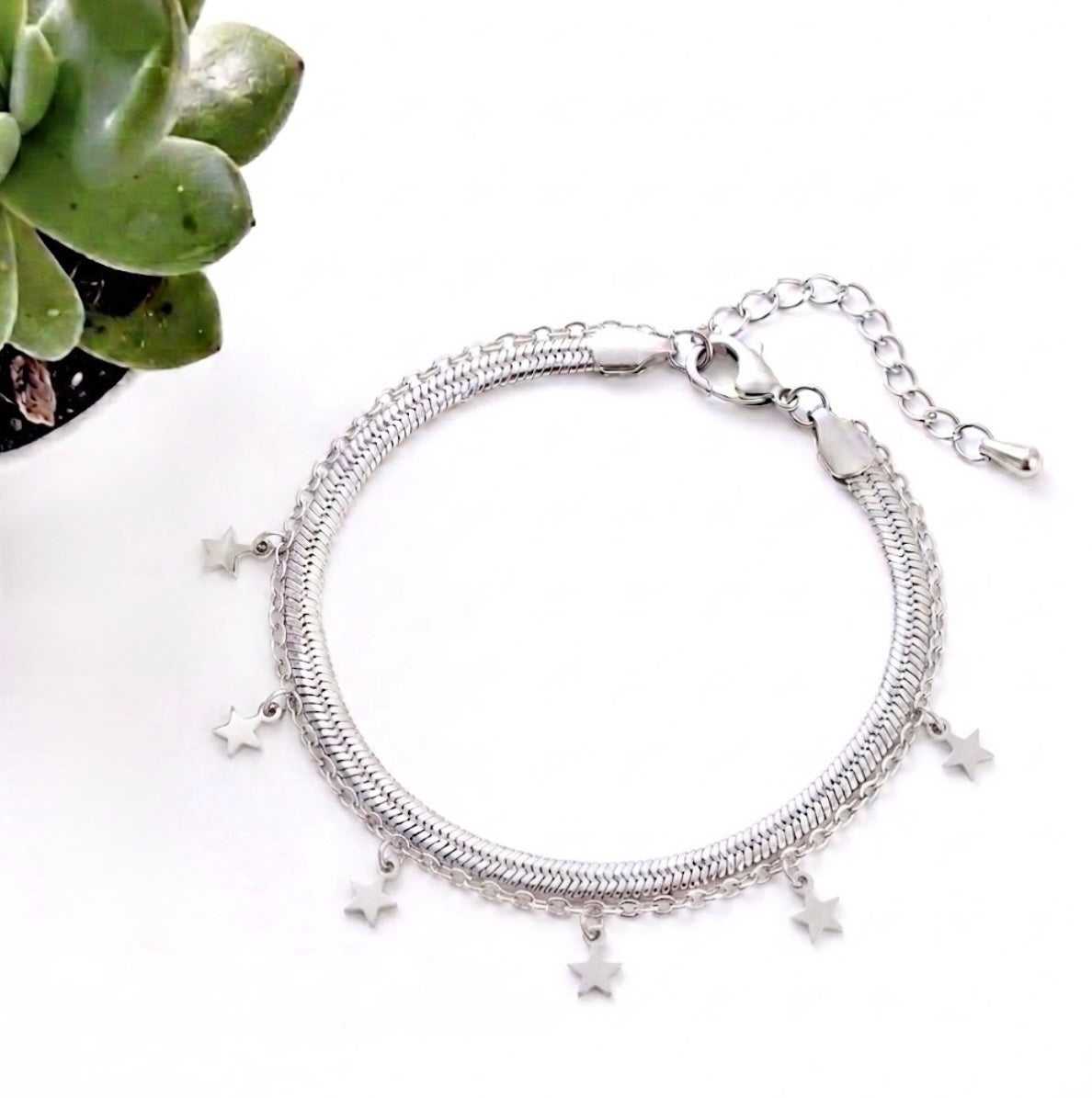 Double Layer Star Charm Bracelet