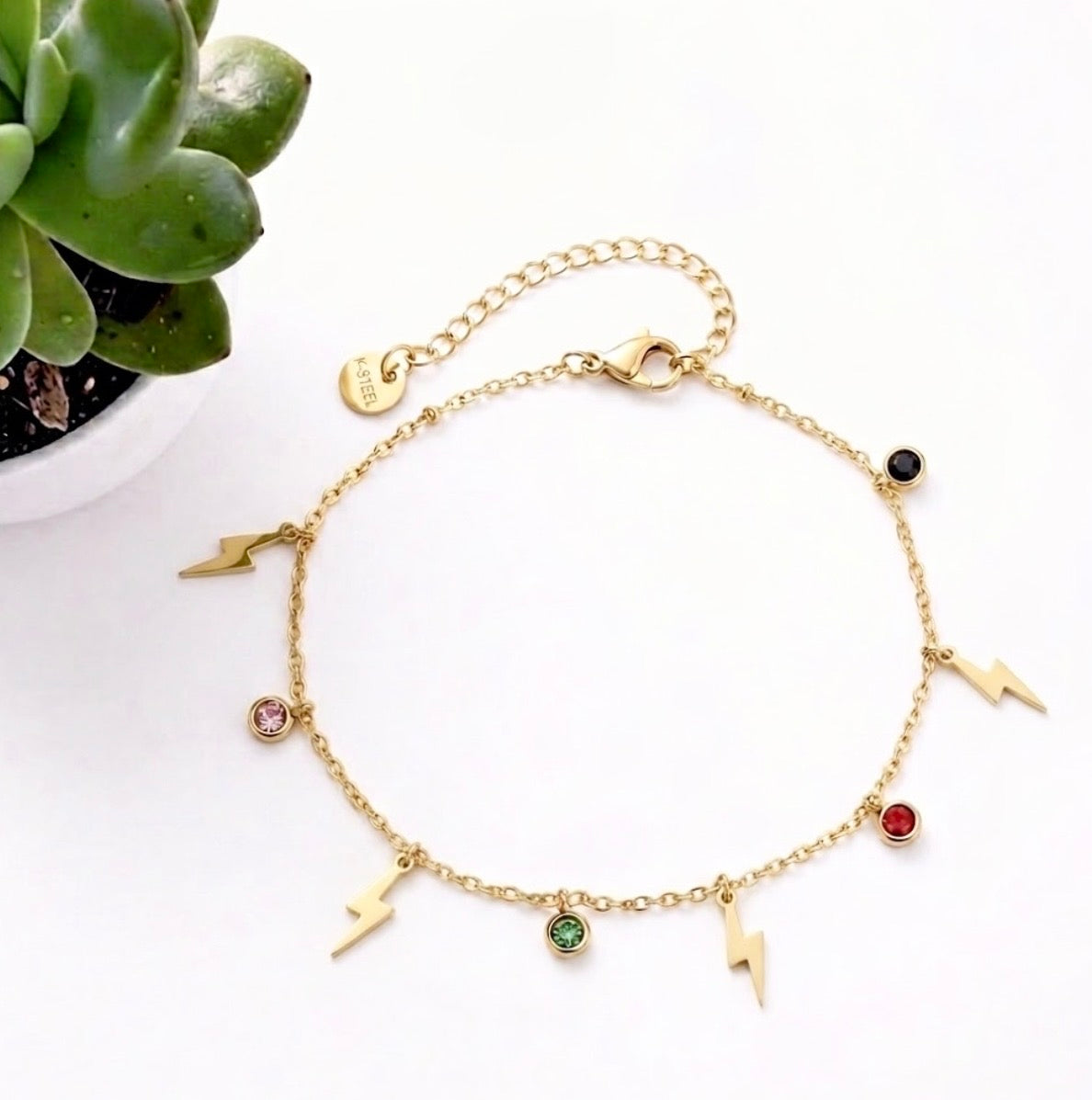 Lightning Charm Chain Anklet