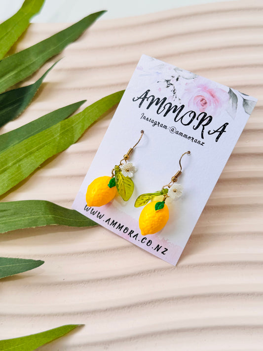 Cute Floral Lemon Earring