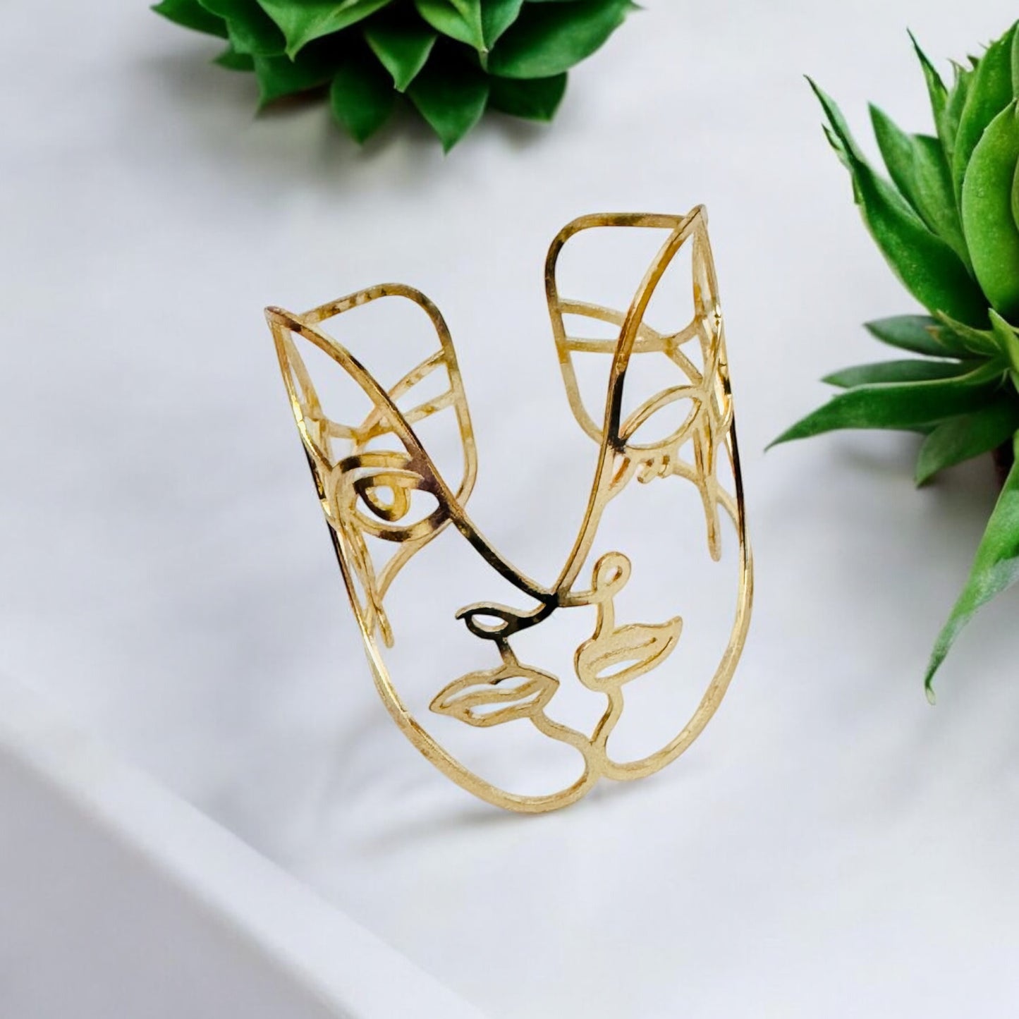 Bangle Bracelet - Face Pattern