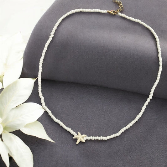 Single Starfish Beaded Necklace