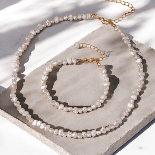 Pearl Necklace & Bracelet Combo