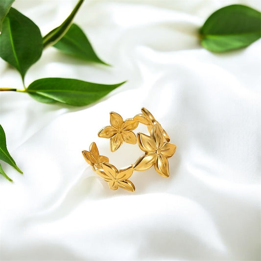 Flower Open Adjustable Ring