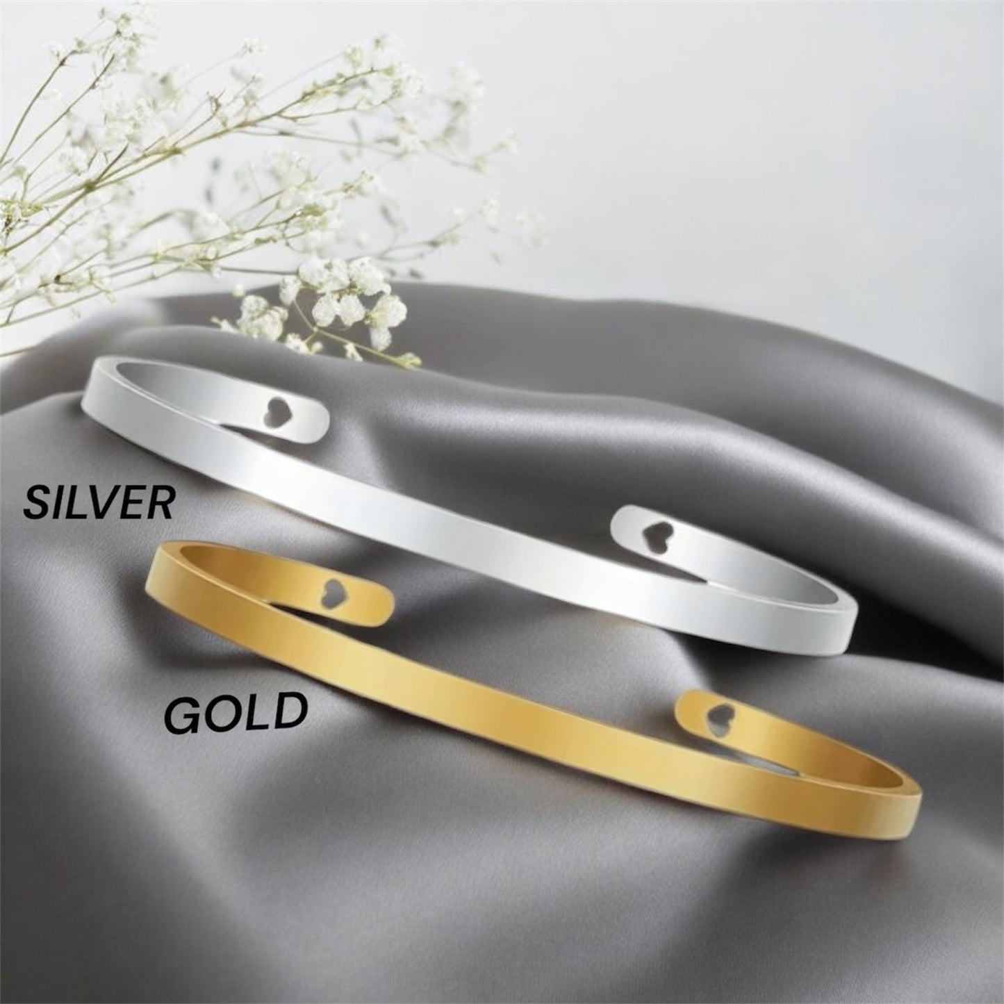 Customised Open Bangle Bracelet