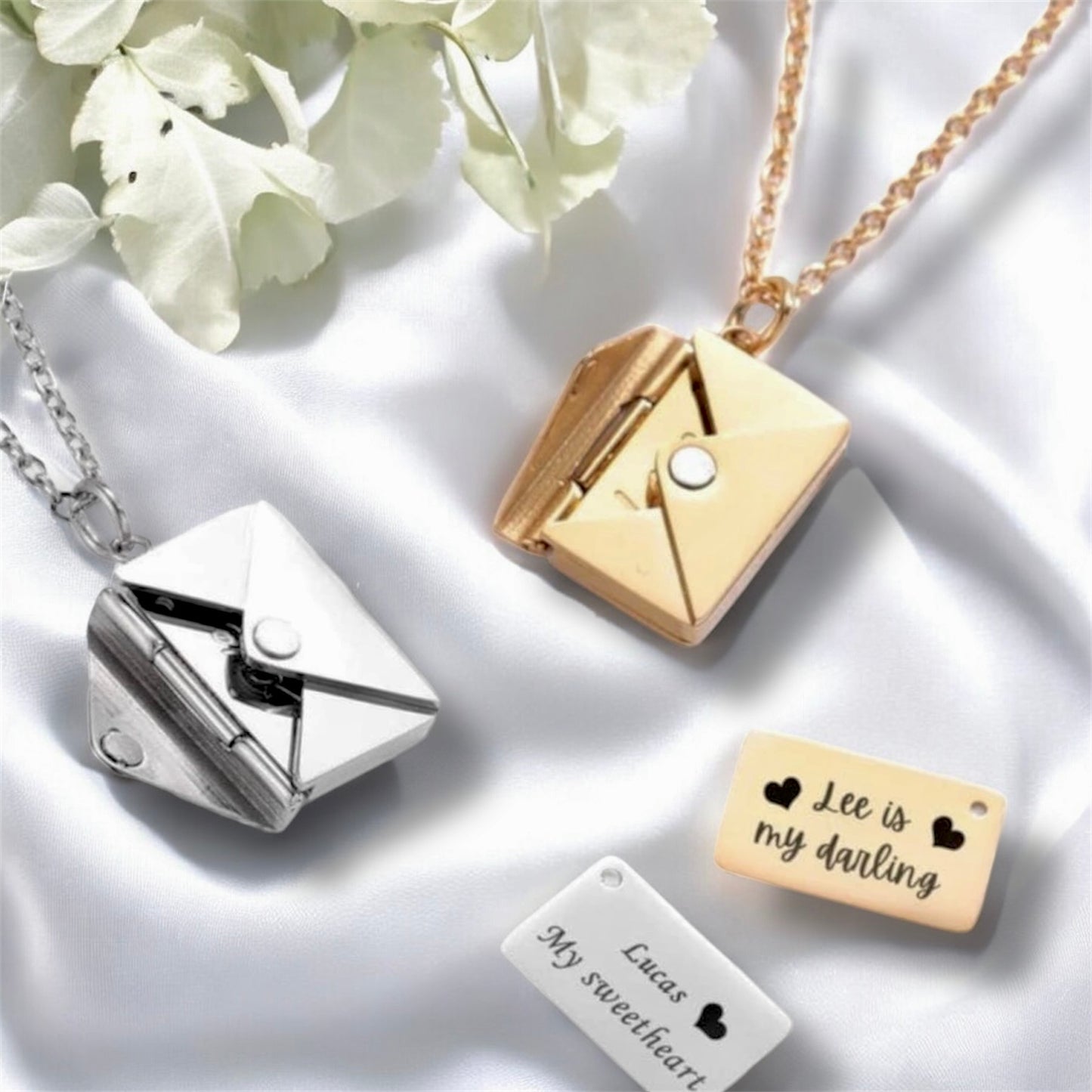 Customised Magnetic Open Envelope Pendant Necklace