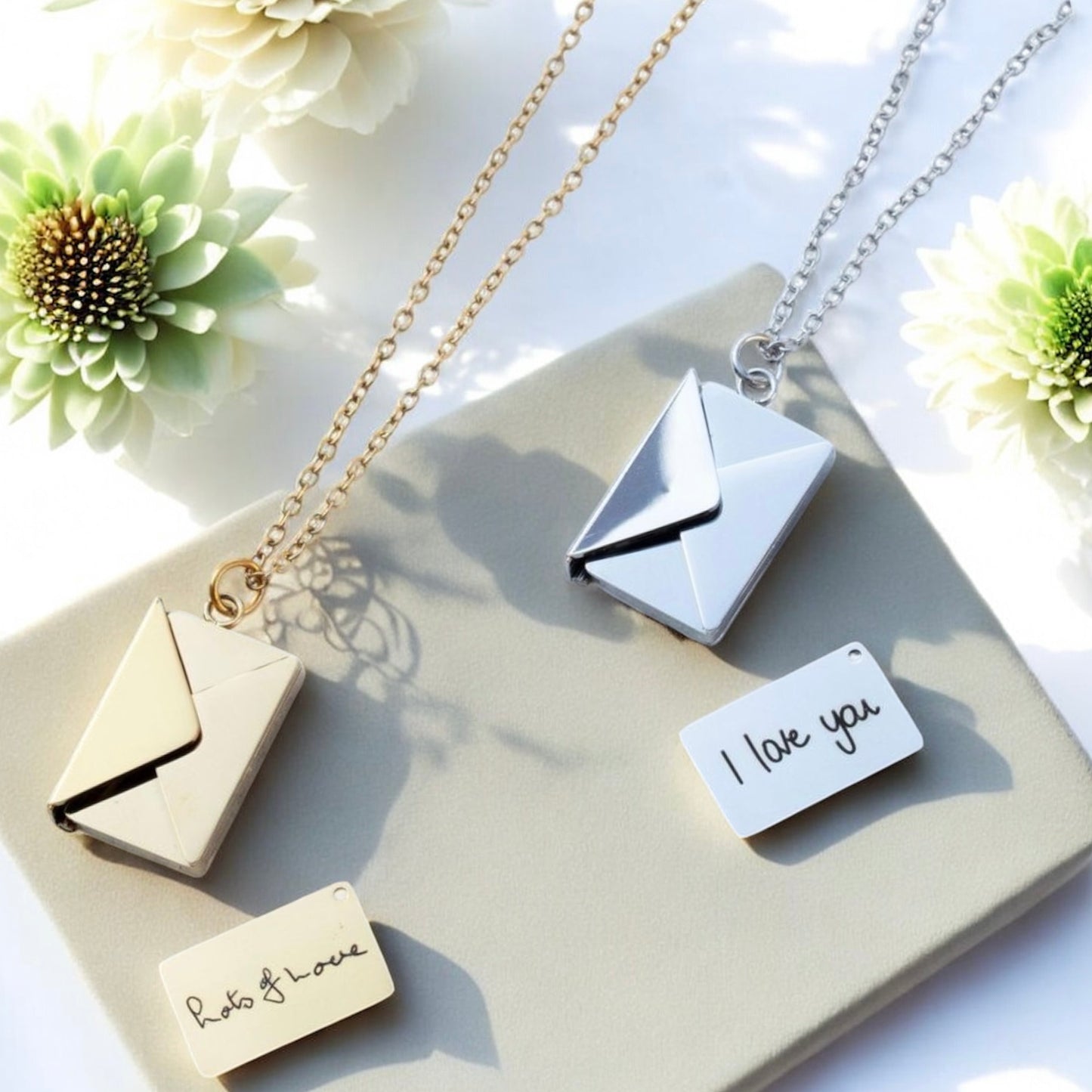 Customised Magnetic Open Envelope Pendant Necklace