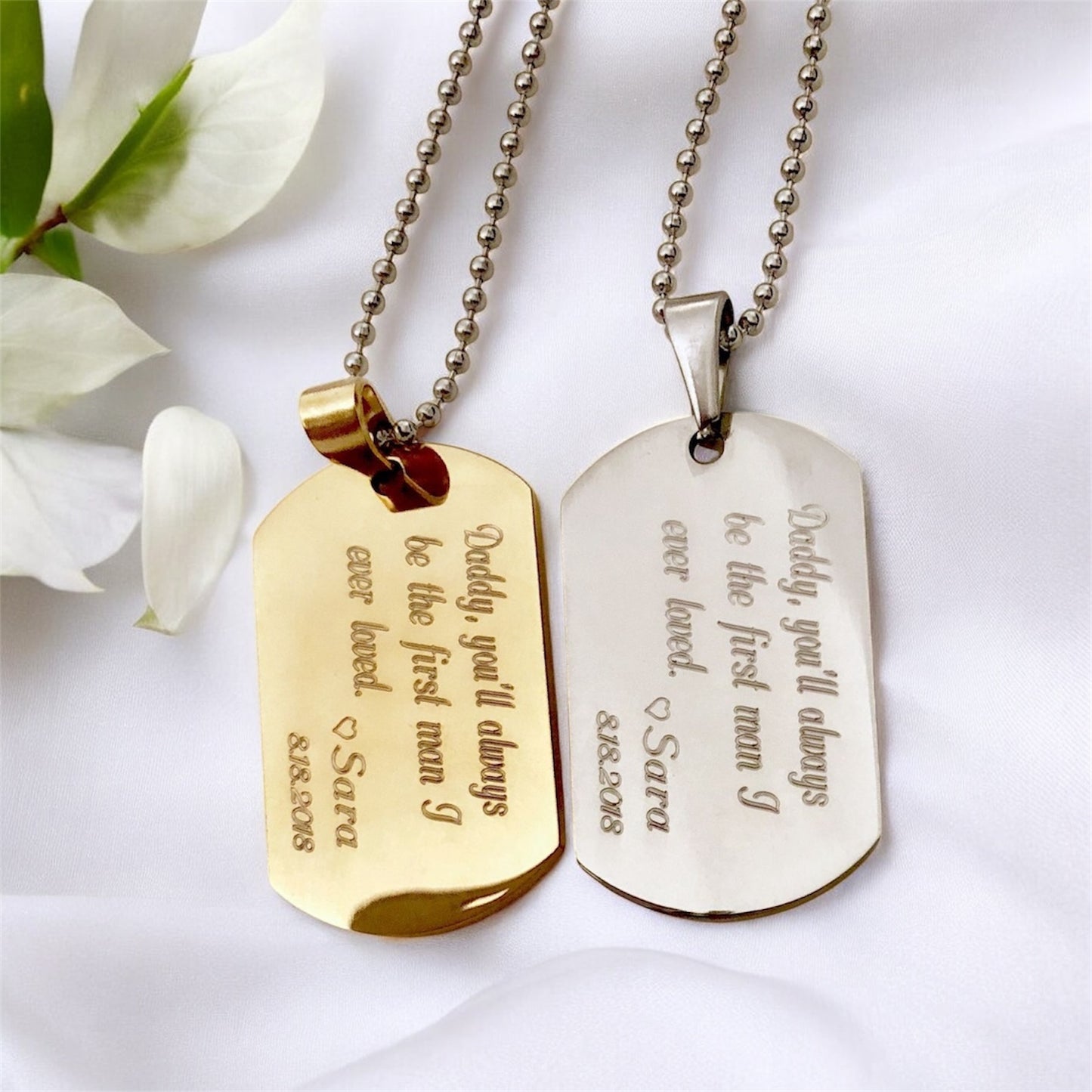 Customised Wide Rectangle Pendant Necklace