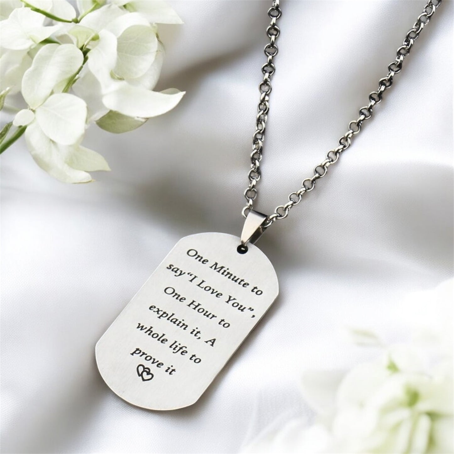 Customised Wide Rectangle Pendant Necklace