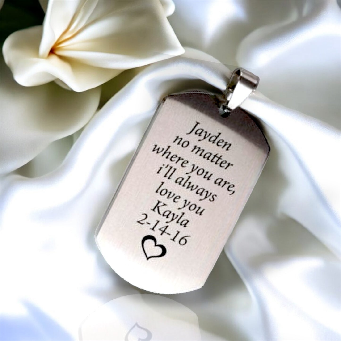 Customised Wide Rectangle Pendant Necklace