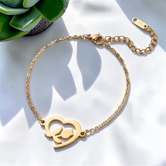 Heart with Rose bracelet