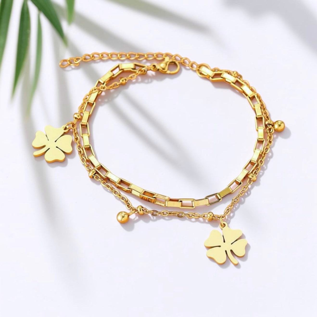 Clover Beads Double Layer Bracelet
