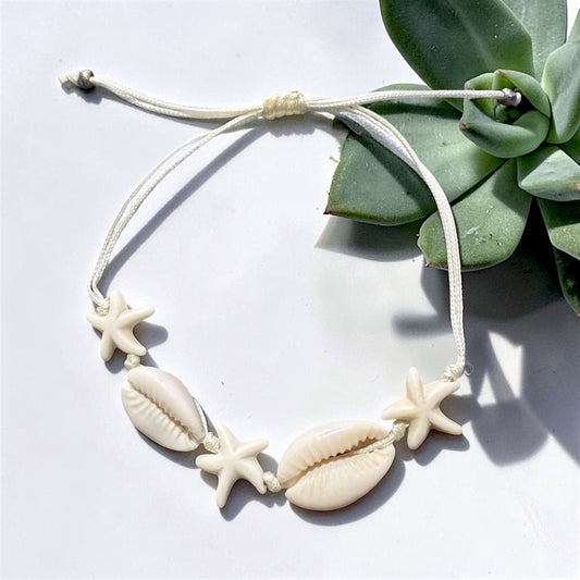 Starfish & Shell Adjustable Anklet